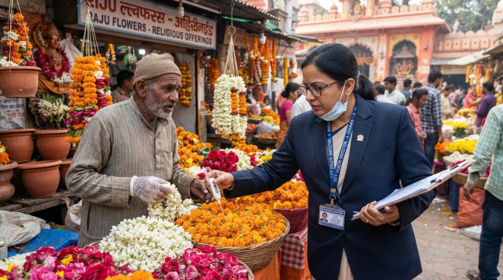 Government inspector inspecting