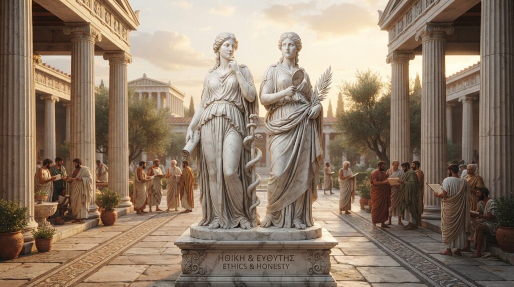 Mythological sculpture of Ethics
